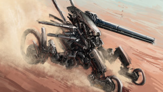 Robot gun desert mecha action - the other hand free wallpaper