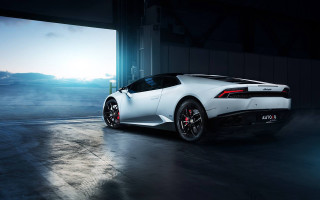 White sports car garage mountain - a window open free wallpaper