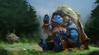 Cartoon character sitting rock sword - brom free wallpaper
