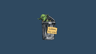 Trash can scream sign plant - a leaf free wallpaper