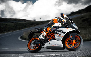 Motorcycle hill clouds digital rendering - dom qwek free wallpaper