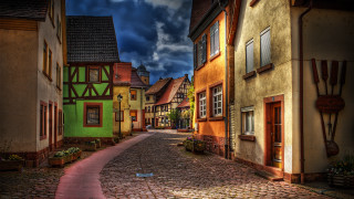 Cobblestone street cityscape evgeny lushpin - evgeny lushpin free wallpaper