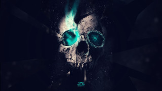 Skull glasses blue light night - a skull free wallpaper