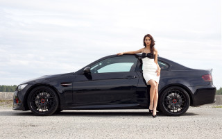 Woman car leaning dress luxury - luxury free wallpaper