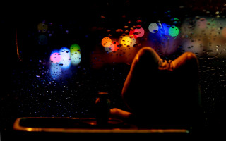 Rainy car cinematic lightscape aurora - behind them free wallpaper