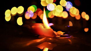 Candle holder blurry lights macro - a candle free wallpaper