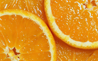 Orange slices water droplets photorealism 2 - whole free wallpaper