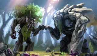 Giant creature forest tree light - a light beam free wallpaper