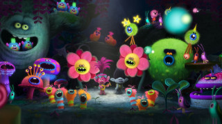 Psychedelic creatures flower room light - a group of cartoon characters free wallpaper