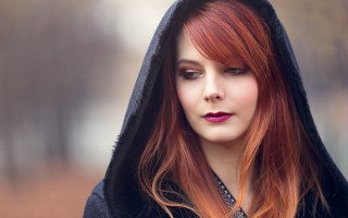 Red hair gothic portrait asia - rpg portrait free wallpaper