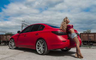 Woman redcar train background cobra - a red car free wallpaper