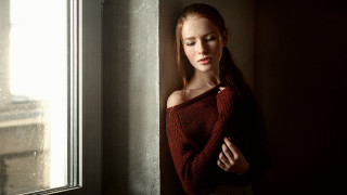 Woman window ankazhuravleva portrait bareshoulders - anka zhuravleva free wallpaper