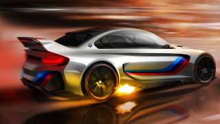 Car brightlight driving road blurry - matte drawing free wallpaper