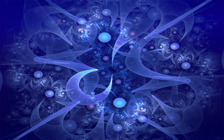 Blue abstract fractals constellation night - analytical art free wallpaper