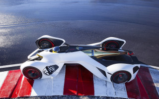 Futuristic car red white ramp - a futuristic car free wallpaper