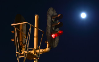 Traffic light full moon night - full moon free wallpaper