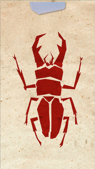 Red insect paper blue white - a piece of paper free wallpaper