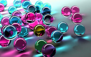 Colorful balls floating table photorealism - colorful ball free wallpaper