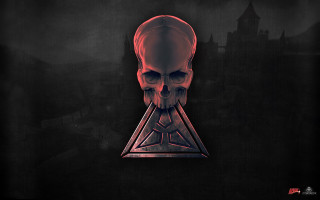 Skull triangle dark castle background - a triangle free wallpaper