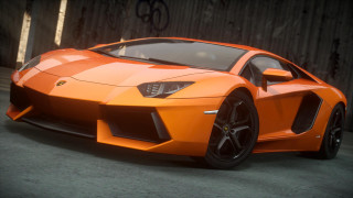 Orange sports car parking lot 3 - nice free wallpaper