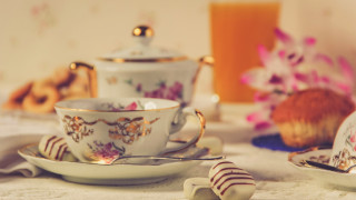 Table tea cups candy canes - top of a table free wallpaper
