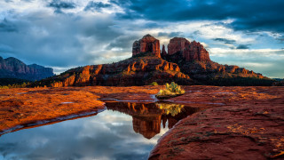 Mountain lake cloudy sky beautiful - a lake in the foreground free wallpaper