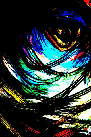 Colorful swirl paint black red - generative art free wallpaper