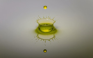 Liquid droplet green yellow mandelbrot - inside free wallpaper