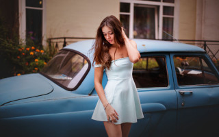 Elina karimova blue car flower - a blue car free wallpaper