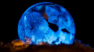 Blue crystal ball silhouette macro - crystal cubism free wallpaper for desktop