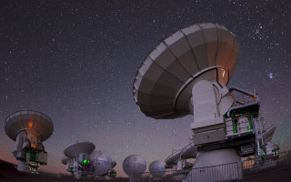Satellite dishes night sky stars 4 - space free wallpaper for desktop