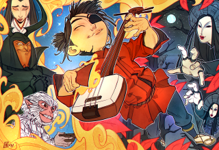 Man playing guitar demon people - other person free wallpaper