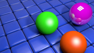Three balls blue tiles white - the middle free wallpaper