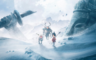 Snowy mountain group walking giant - cliff childs free wallpaper