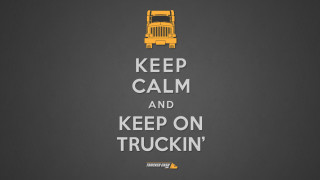 Yellow truck keep calm cross - a white lettering free wallpaper