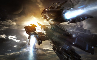 Sci fi fighter jet starship - a sci free wallpaper