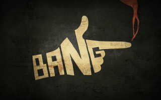 Hand gun pointing banf gold - a hand free wallpaper