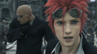 Red hair bald man sunglasses - final fantasy free wallpaper