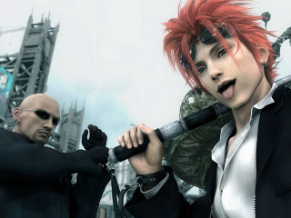 Red haired man woman formal - white shirt free wallpaper