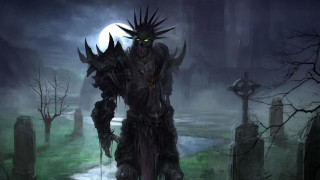 Creepy man graveyard green eyes - chris rahn free wallpaper
