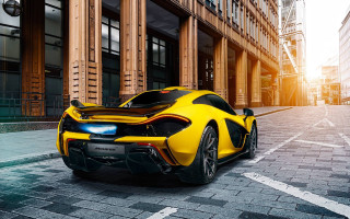 Yellow sports car city street - andrew law free wallpaper