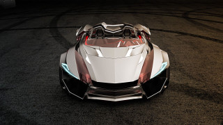 Futuristic car dark room circular - circular free wallpaper