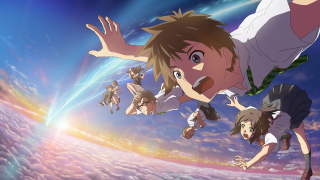 People flying sky background clouds - a group of people free wallpaper