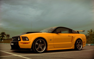 Yellow mustang cobra matte parking - matte finish free wallpaper for desktop