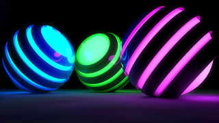Glowing balls purple blue raytraced - subsurface free wallpaper