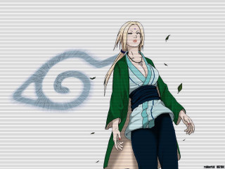 Woman green coat blonde kimono - a spiral design free wallpaper