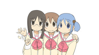 Three anime girls blue hair 2 - official art free wallpaper for desktop
