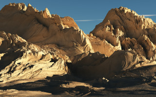 Mountain range clouds rocks sky 2 - a few rock below free wallpaper