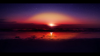Sunset orange purple star water - a sunset free wallpaper
