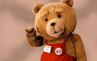 Brown teddy bear red apron - bob thompson free wallpaper